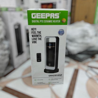 Geepas PTC Digital Ceramic Blower Heater GRH-28595P | Powerful Home Room Heater