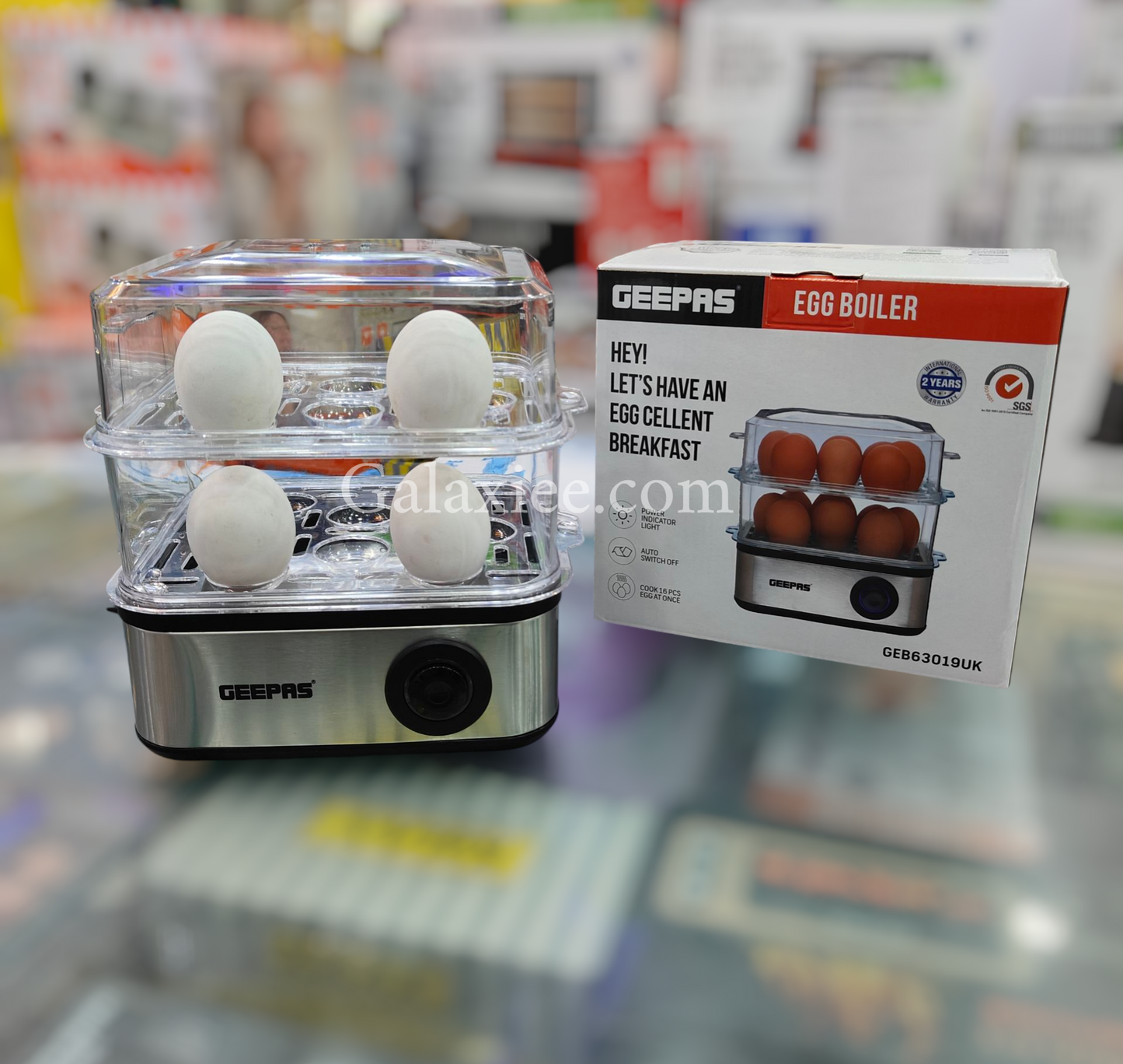 Geepas 16-Piece Egg Boiler GEB-63019 – Fast, Easy & Safe Egg Cooking