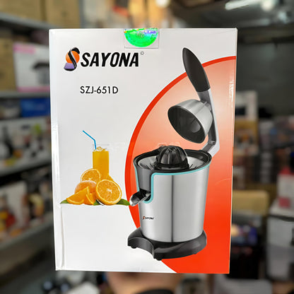 Sayona Press Citrus Juicer SZL-651D – 400W Stainless Steel Juicer with Dual Cones