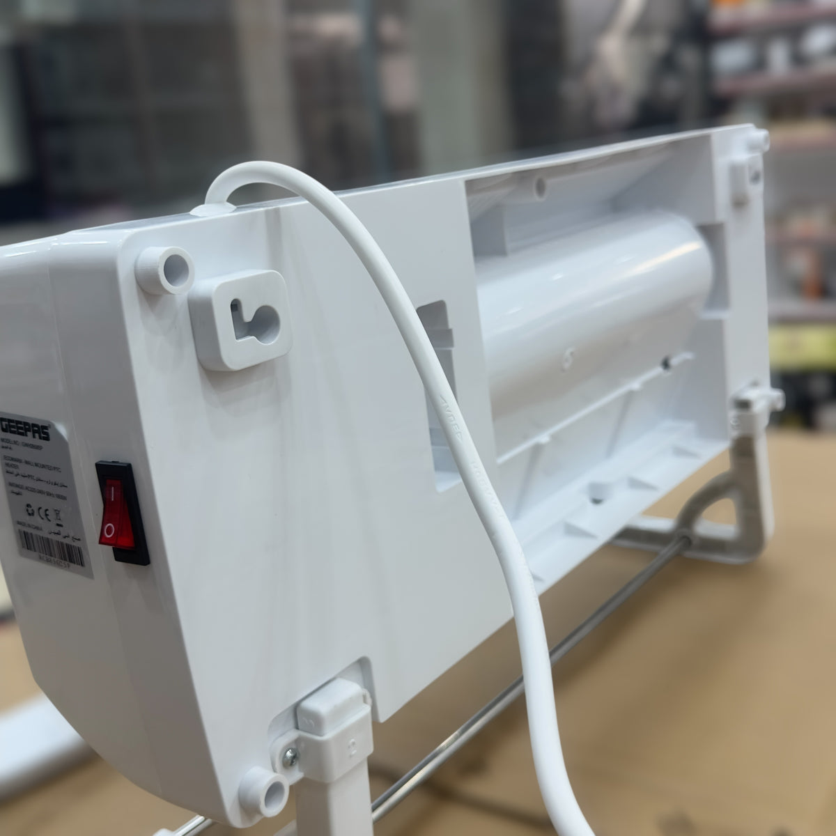 Geepas EcoWarm Wall-Mounted PTC Heater – 28585 | 1800W Ceramic Heater with Remote & LED Display