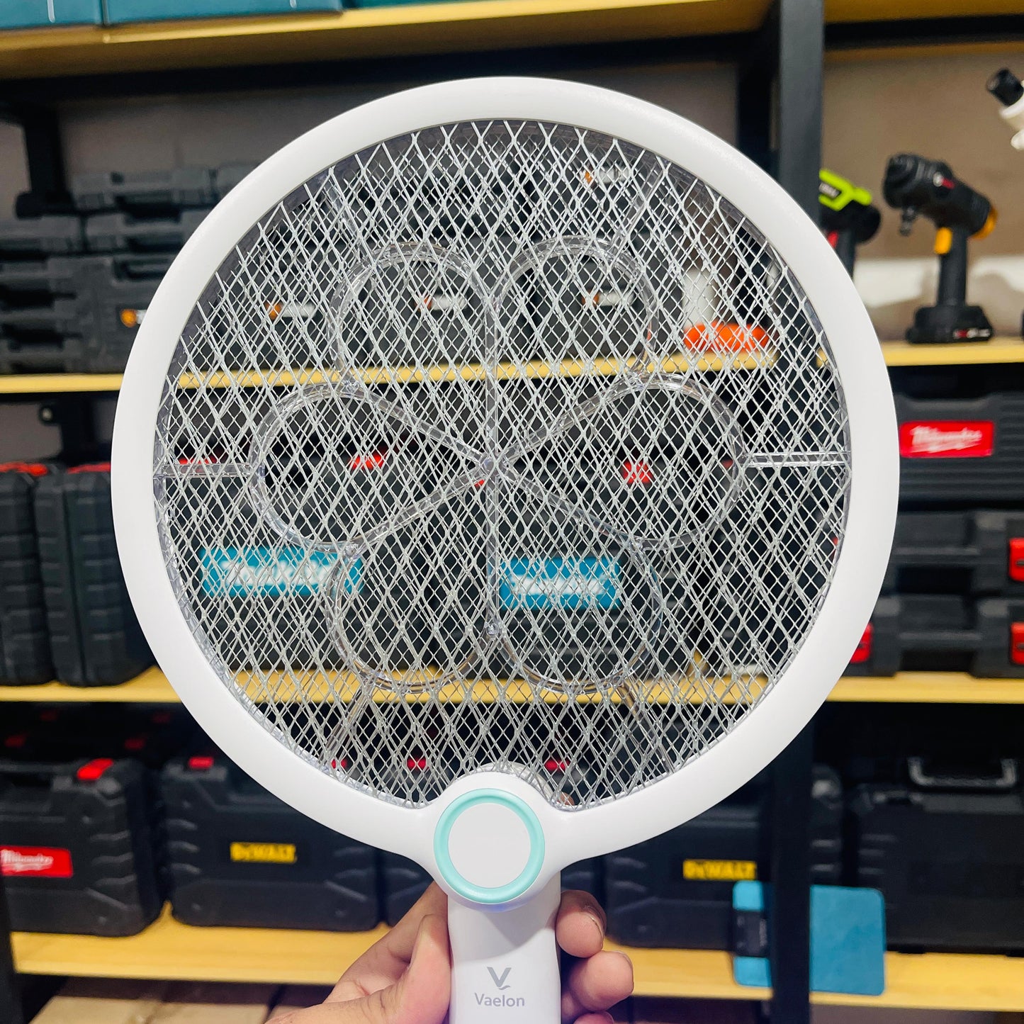 Vaelon V-989 Electric Mosquito Swatter Racket – Rechargeable Bug Zapper with LED Light | USB Type-C Mosquito Killer