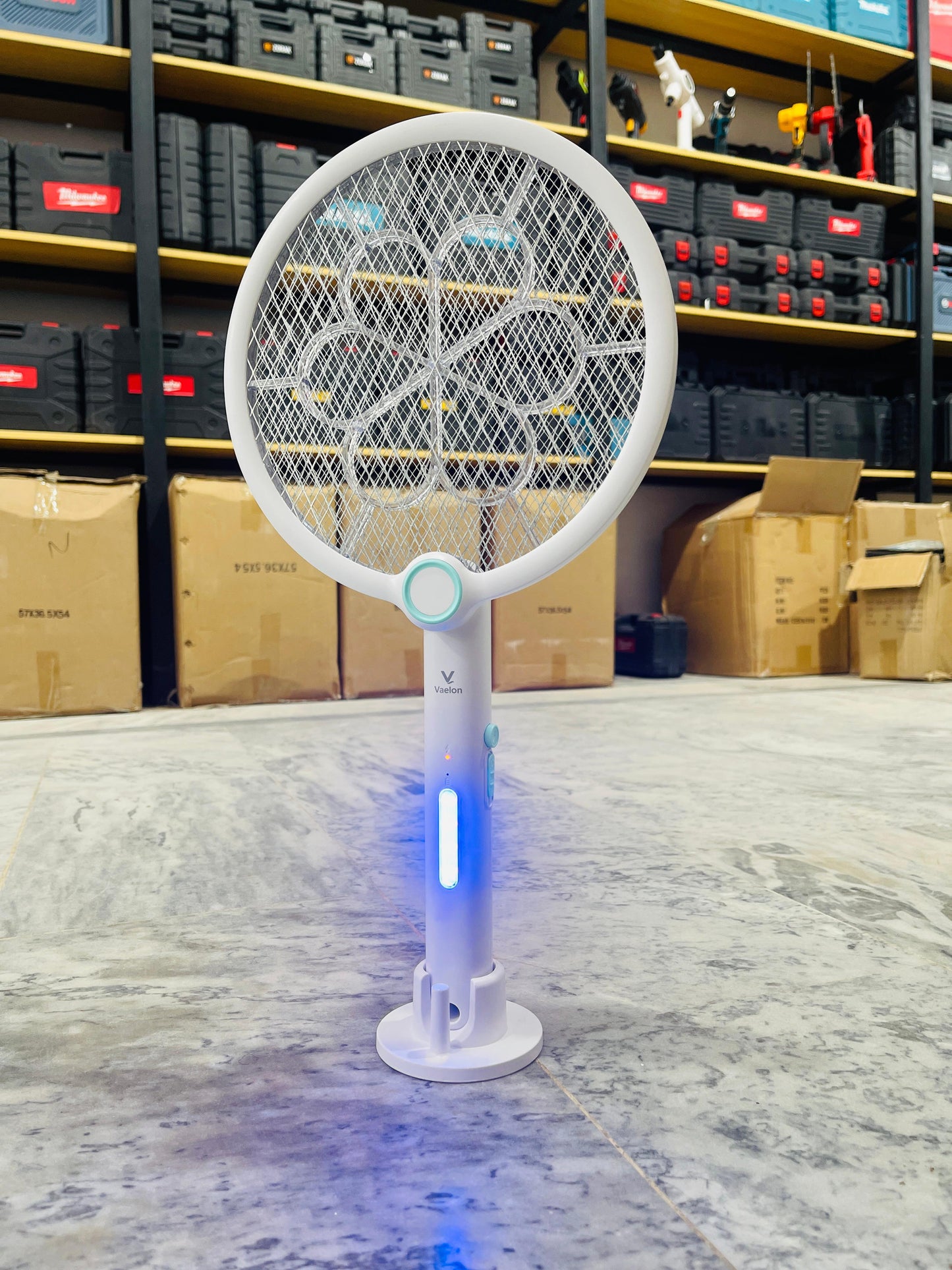 Vaelon V-989 Electric Mosquito Swatter Racket – Rechargeable Bug Zapper with LED Light | USB Type-C Mosquito Killer