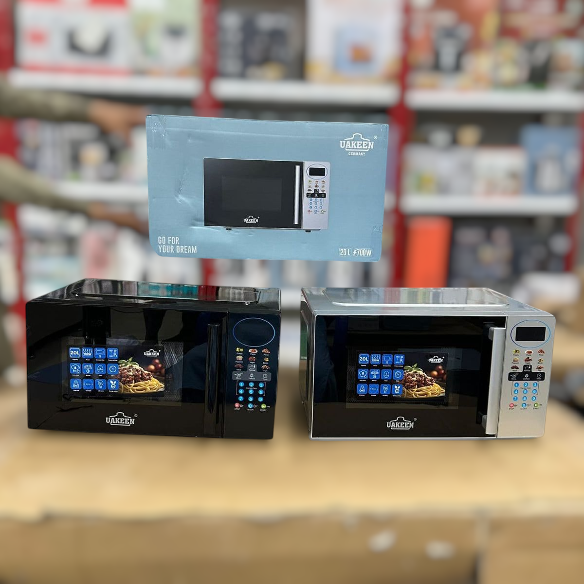 Uakeen 20L Digital Microwave Oven ZL-1904B – Compact Countertop Microwave with Digital Control