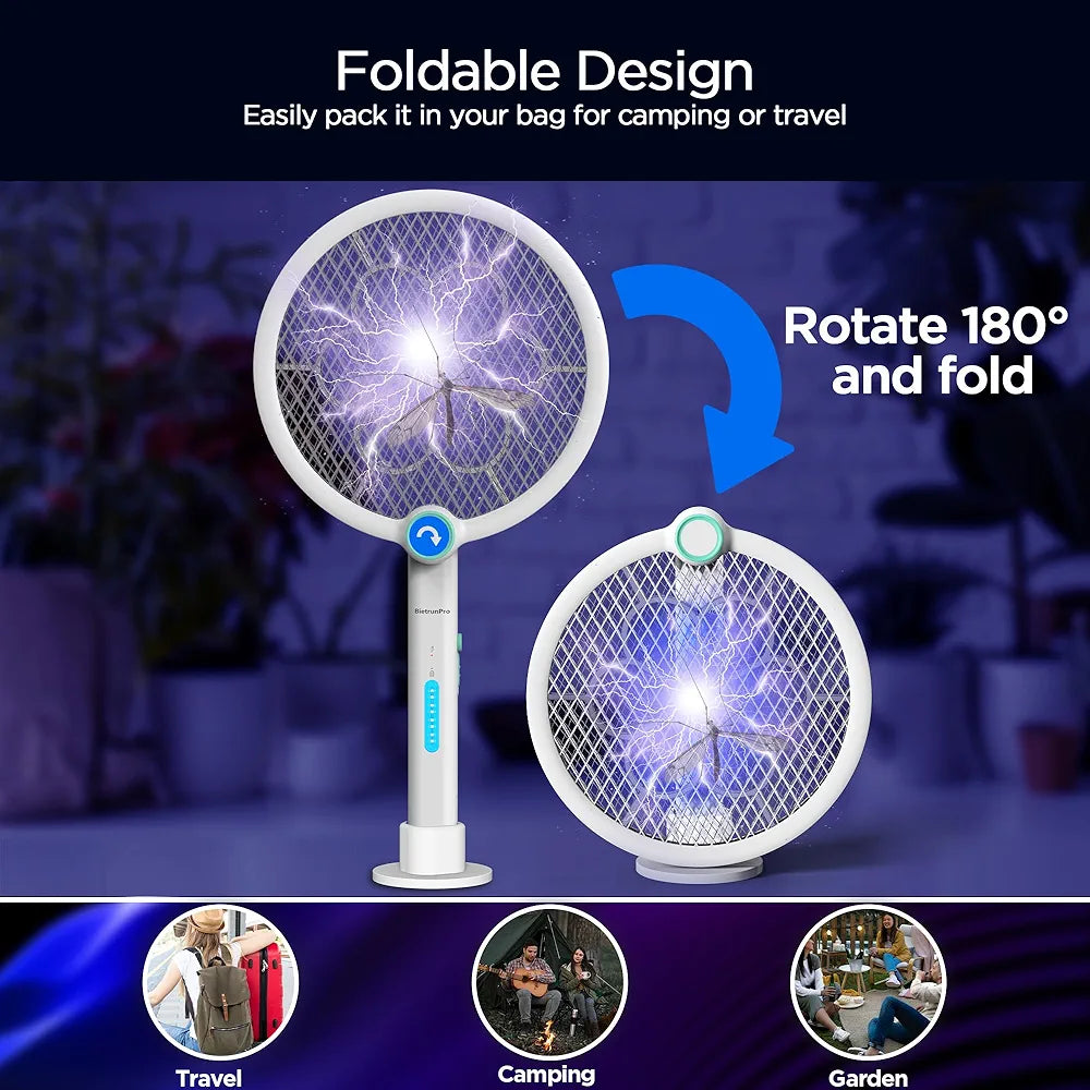 Vaelon V-989 Electric Mosquito Swatter Racket – Rechargeable Bug Zapper with LED Light | USB Type-C Mosquito Killer