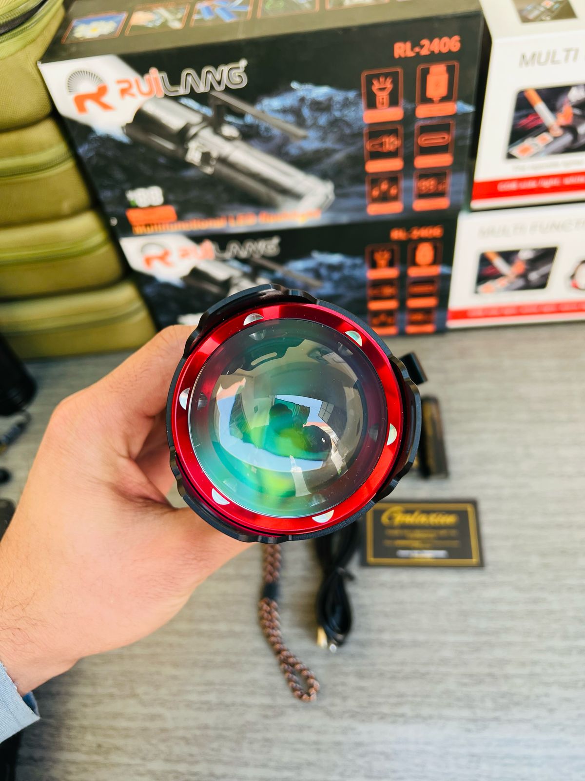 Ruilang RL-2406 Rechargeable LED Flashlight with Power Bank - Buy Online Pakistan | Galaxiee.com