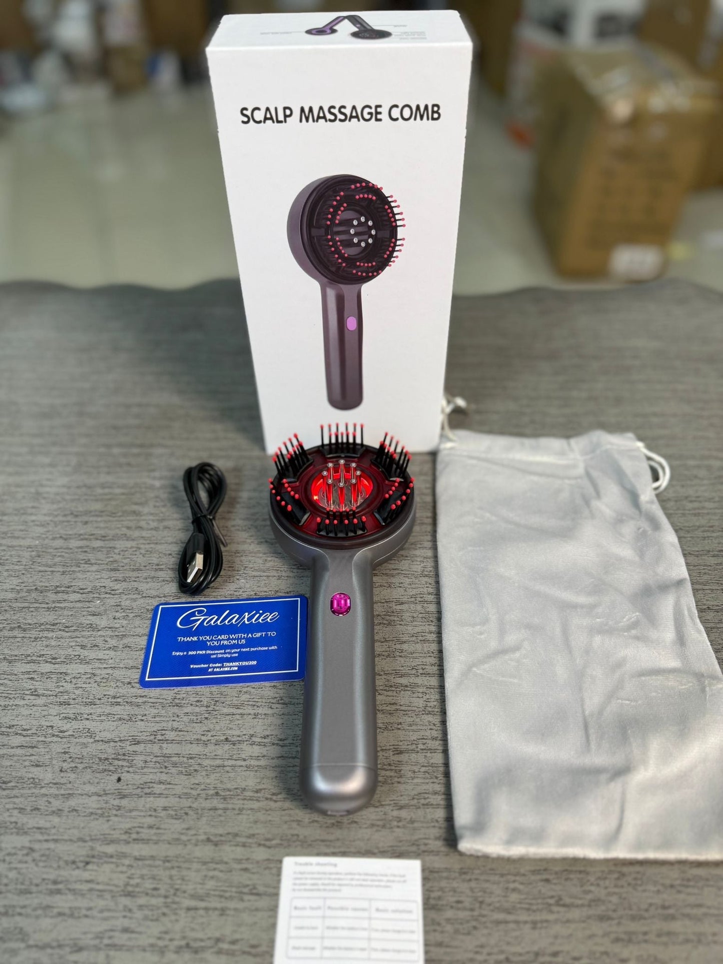 Scalp Massage Comb with Red Light Therapy – Hair Growth & Care - Buy Online Pakistan | Galaxiee.com