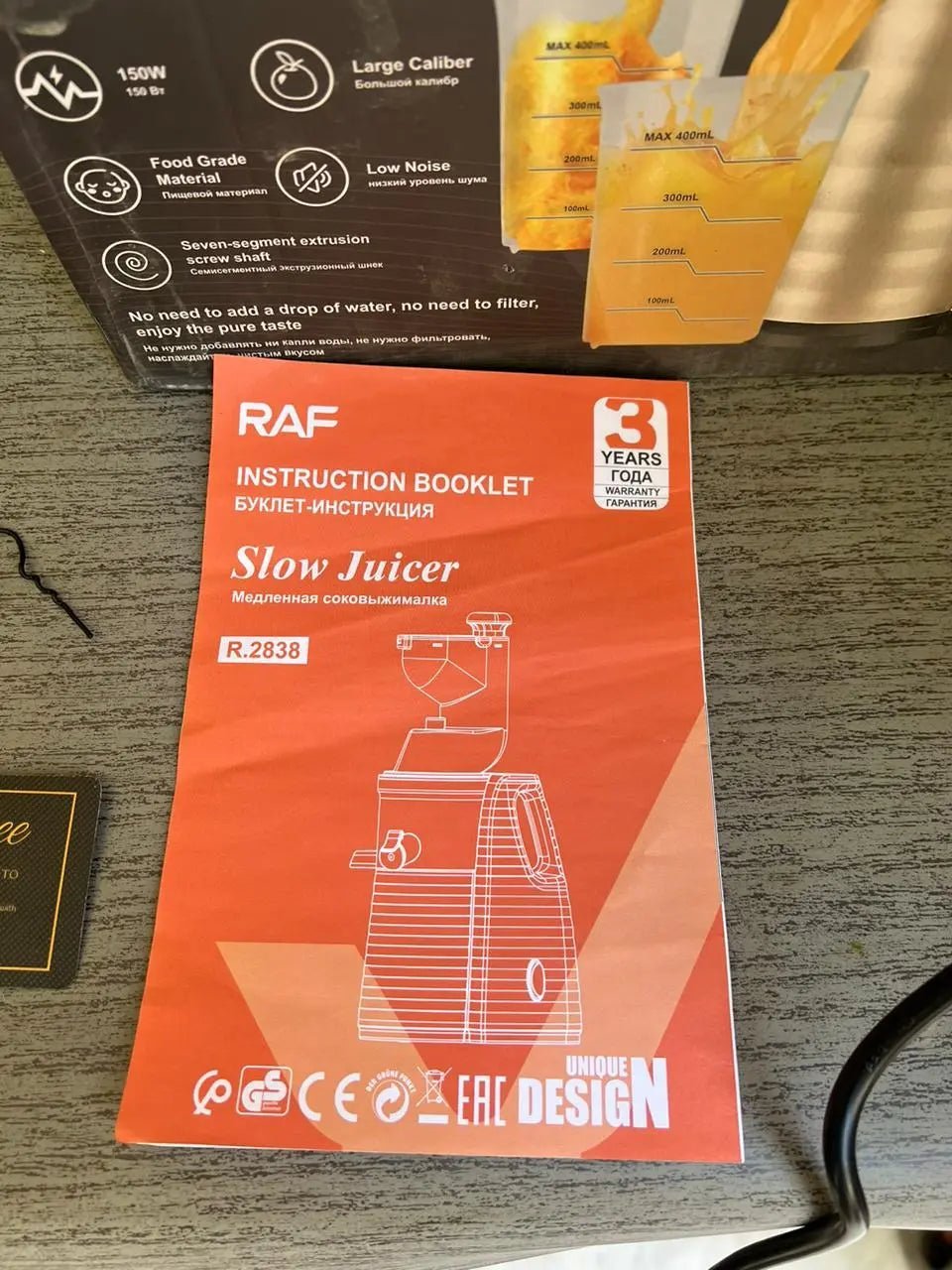 Slow Press Juicer RAF  Vegetable & Fruit Extractor Juicer Machine - Buy Online Pakistan | Galaxiee.com