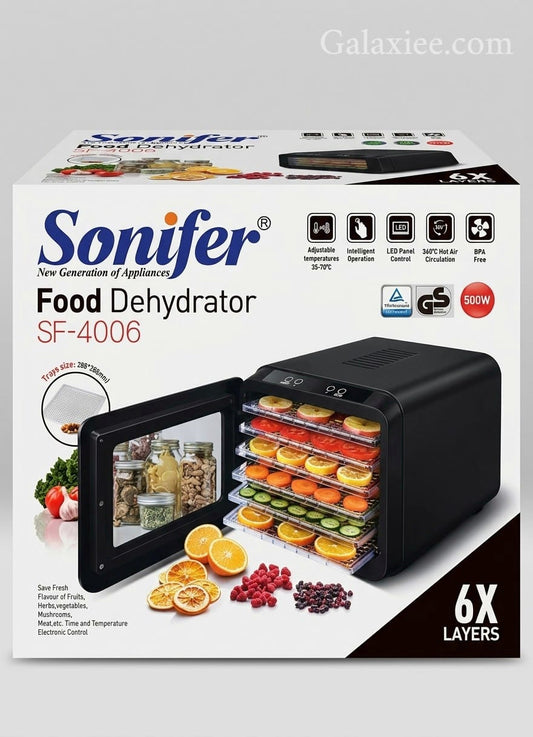 Sonifer SF-4006 Food Dehydrator 500W Digital Dryer 6 Trays - Buy Online Pakistan | Galaxiee.com