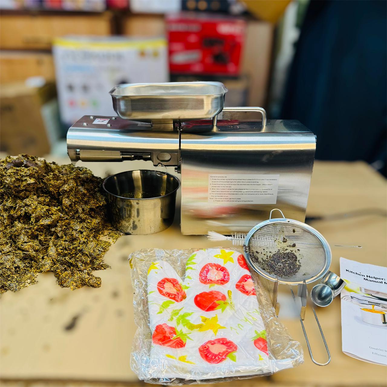 Stainless Steel Oil Press Machine – Pure & Fresh Oil at Home! - Buy Online Pakistan | Galaxiee.com