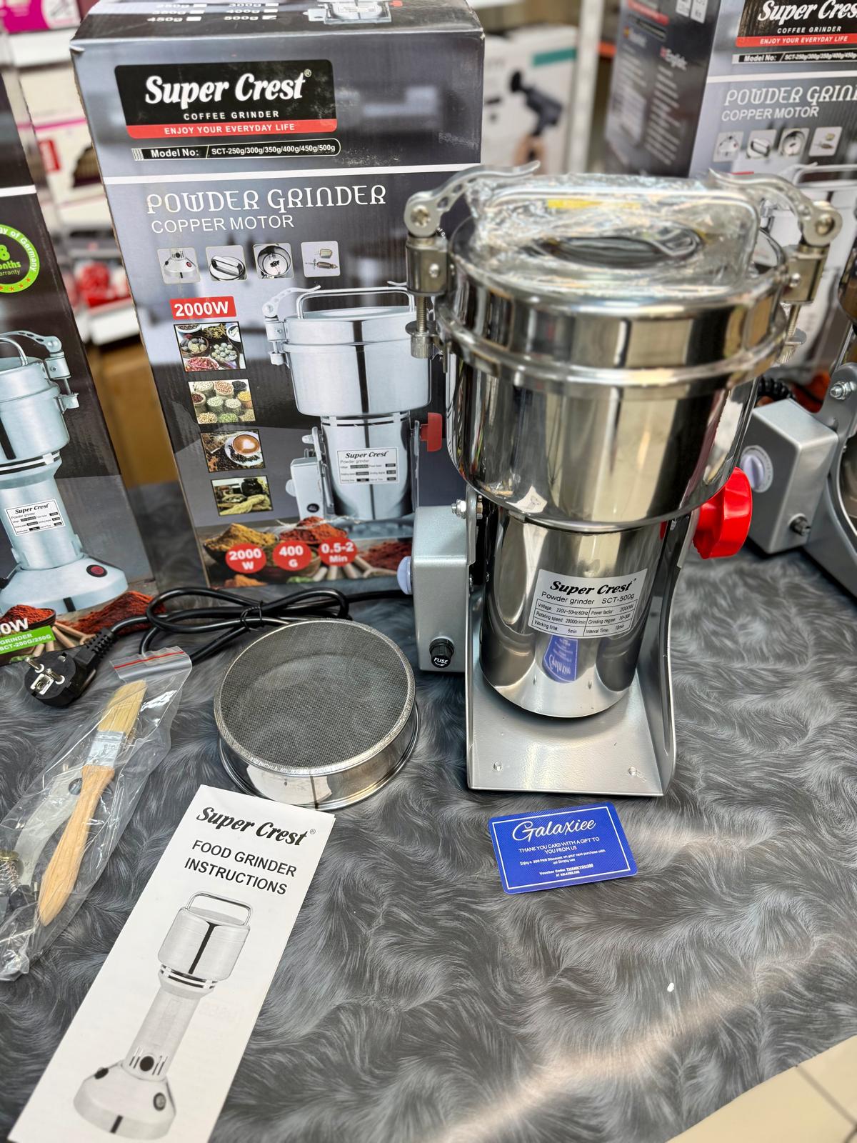 Super Crest Stainless Steel Powder Grinder – 250g / 400g / 500g / 1000g - Buy Online Pakistan | Galaxiee.com