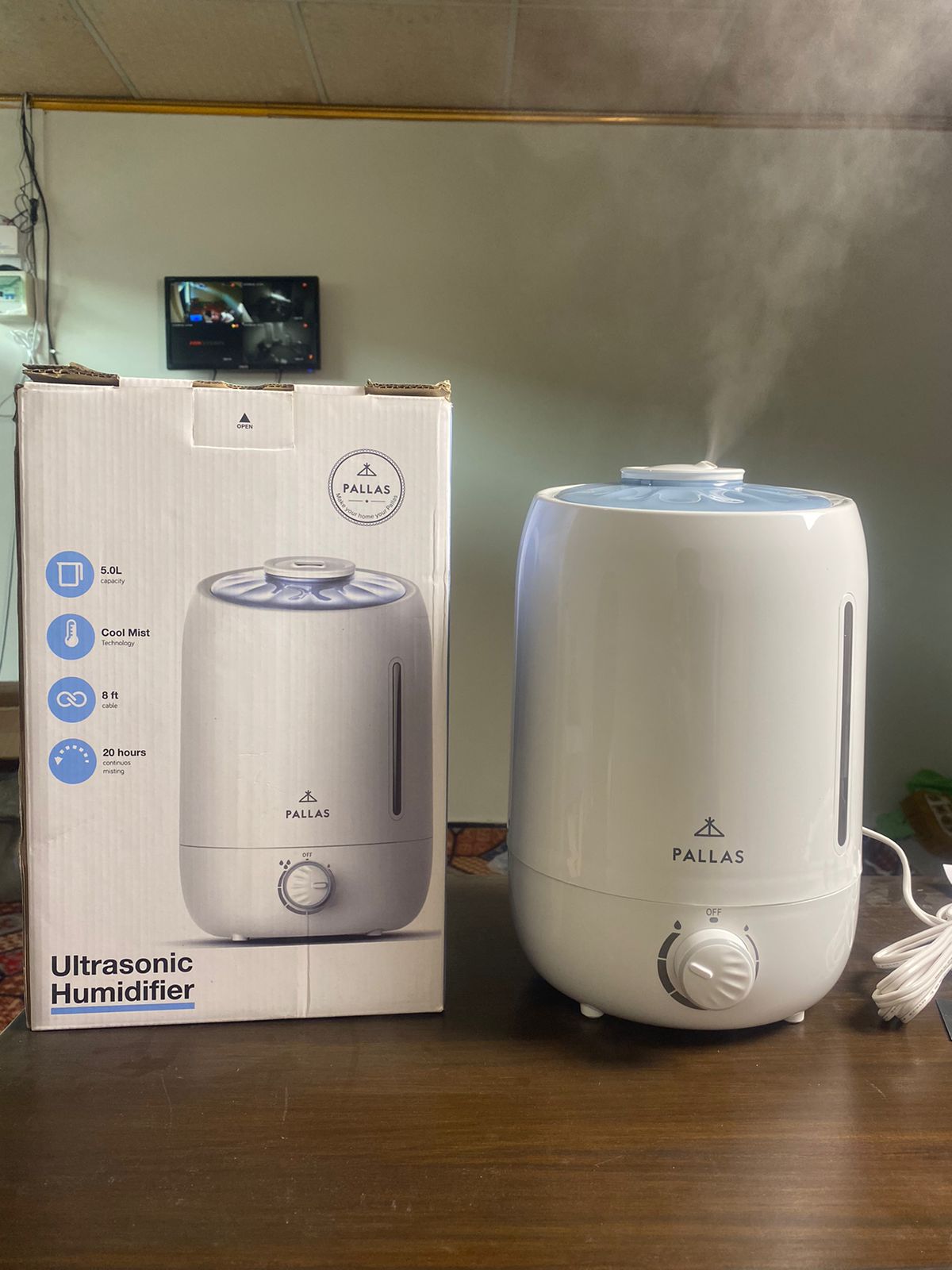 Pallas Ultrasonic Cool Mist Humidifiers with 5L Water tank