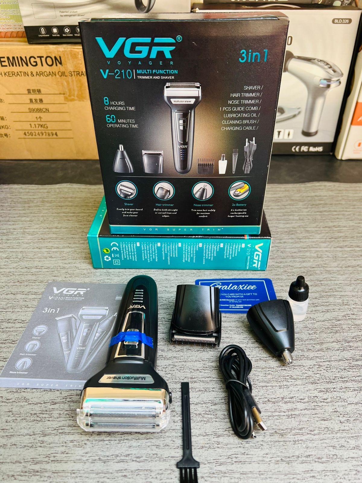 VGR V - 210 Multi Function Professional Trimmer and Shaver 3 in 1 - Galaxiee.com