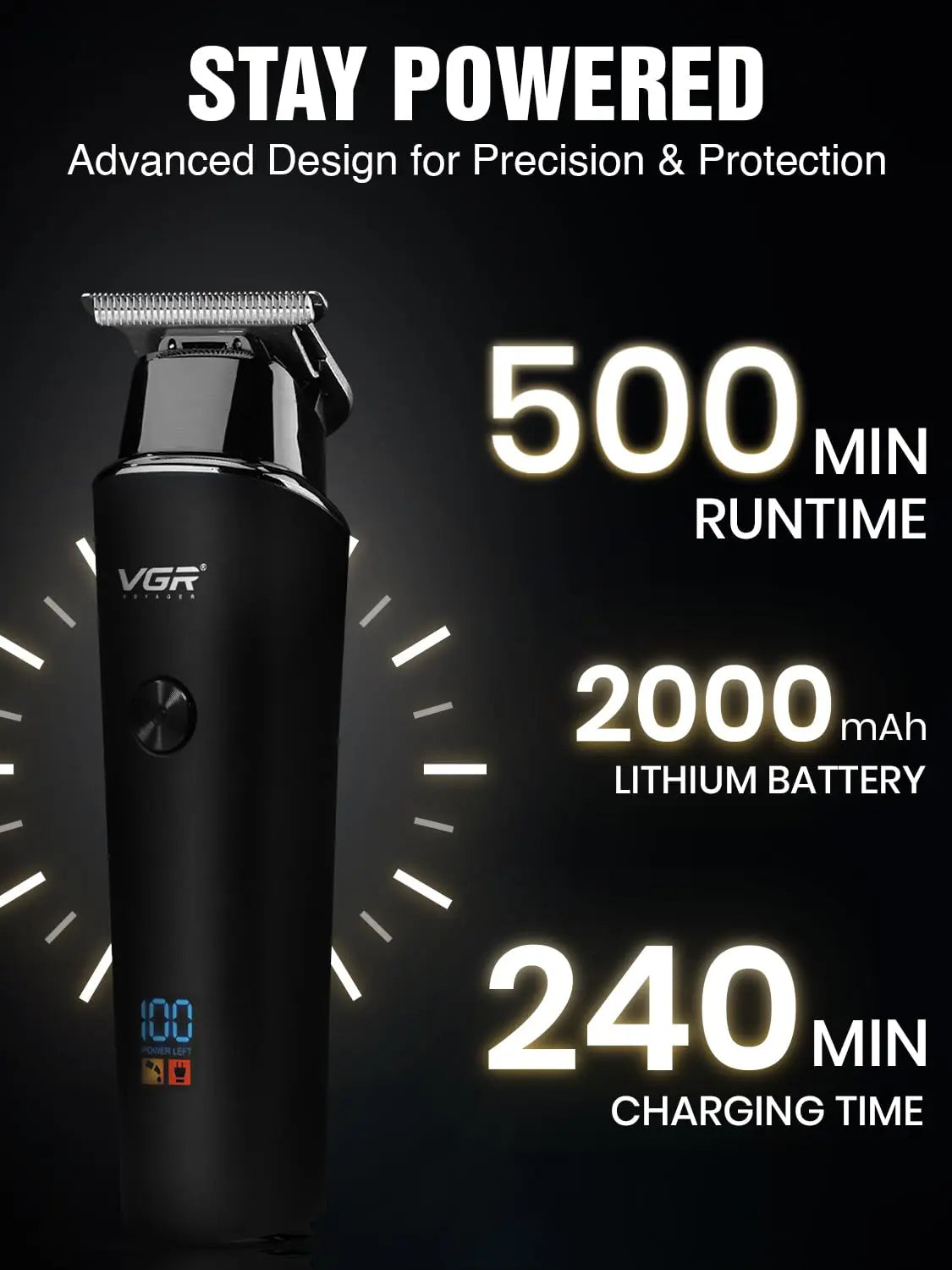 VGR V-937 Rechargeable Professional Full Zero Cutting Hair Trimmer - Buy Online Pakistan | Galaxiee.com