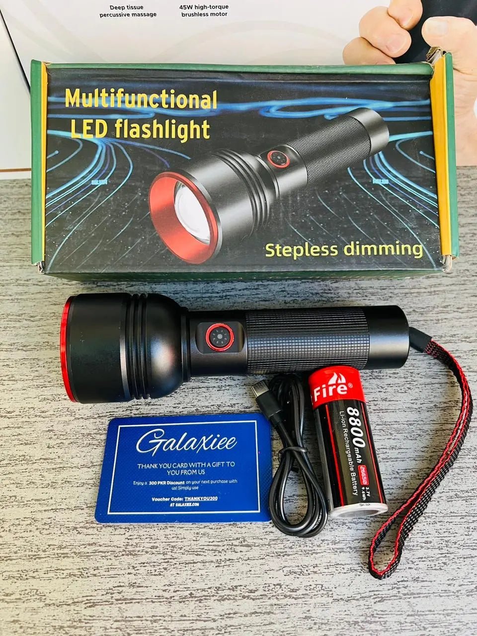 Waterproof High Power Laser Tactical Flashlight | Lot Imported - Buy Online Pakistan | Galaxiee.com