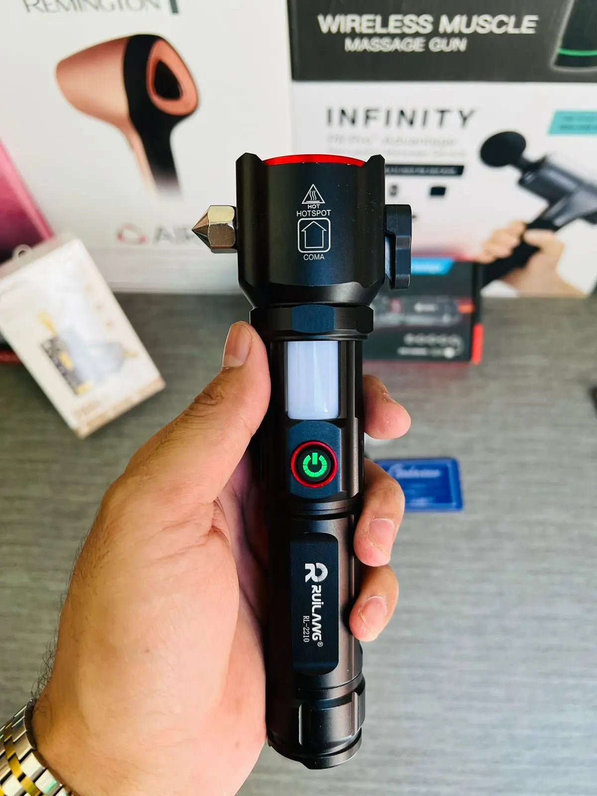 Waterproof Laser LED Tactical t With1Km range flashlight and long lasting backup | Impor - Buy Online Pakistan | Galaxiee.com