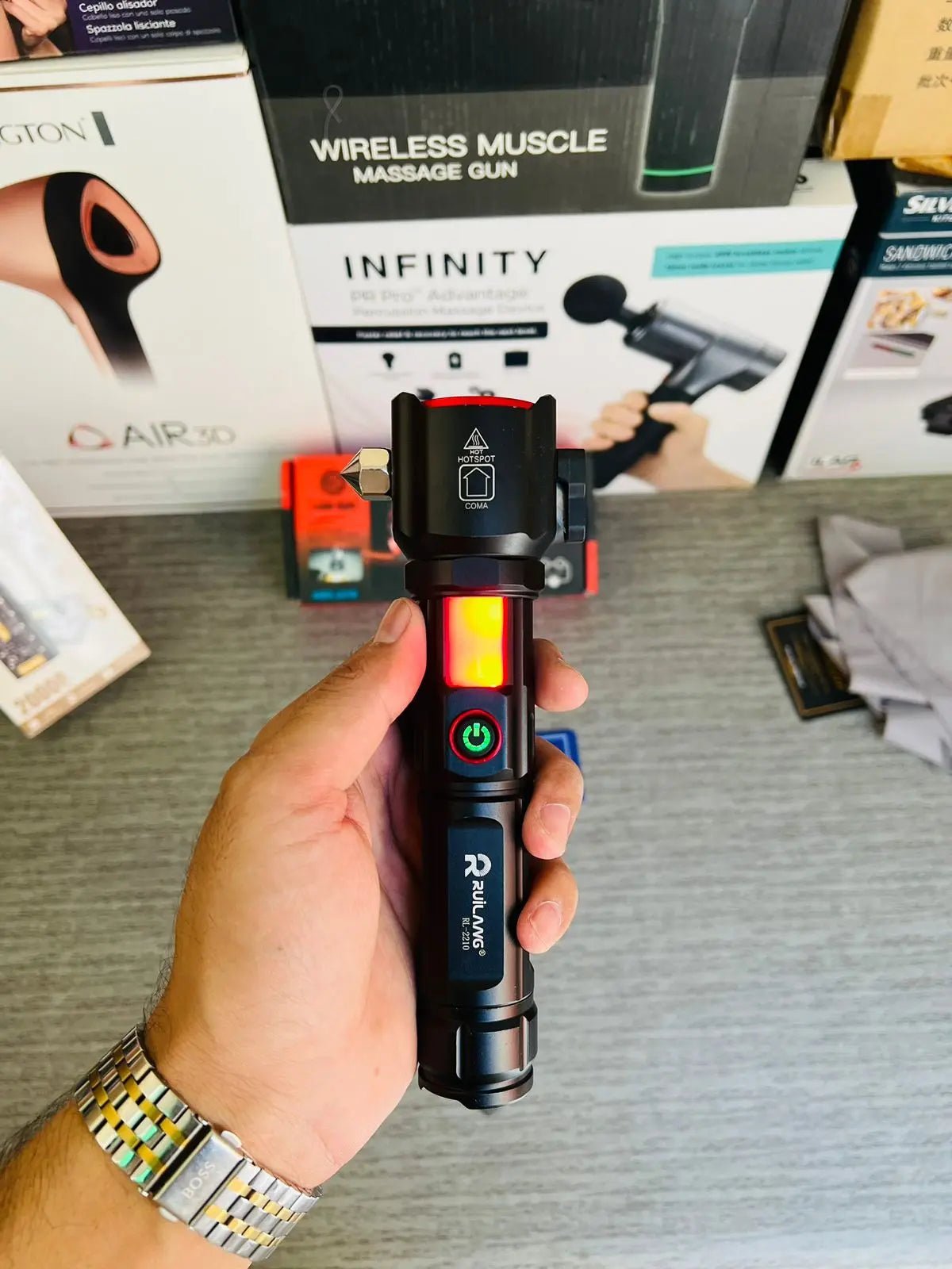 Waterproof Laser LED Tactical t With1Km range flashlight and long lasting backup | Impor - Buy Online Pakistan | Galaxiee.com