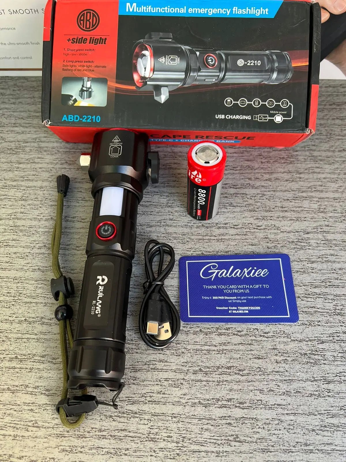 Waterproof Laser LED Tactical t With1Km range flashlight and long lasting backup | Imported - Galaxiee.com