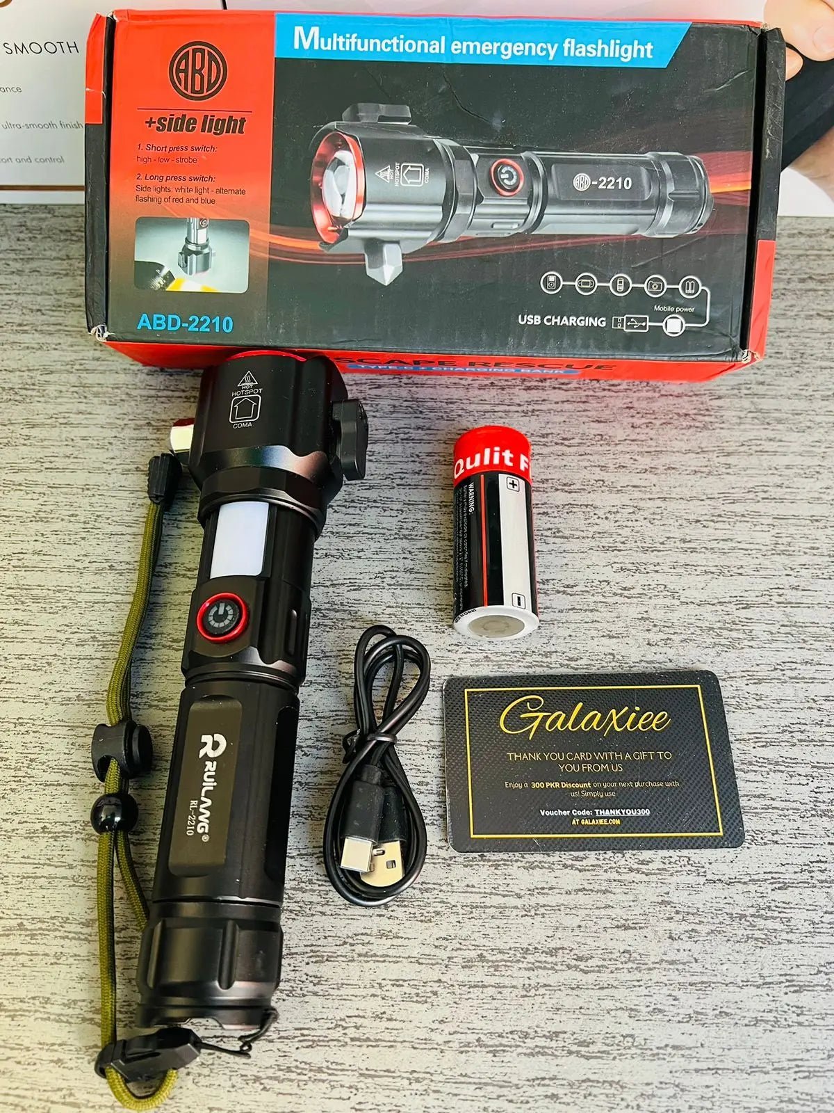 Waterproof Laser LED Tactical t With1Km range flashlight and long lasting backup | Imported - Galaxiee.com