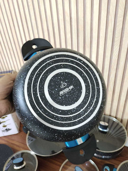 Arshia 18-Piece Bistro Marble Coated Cookware Set